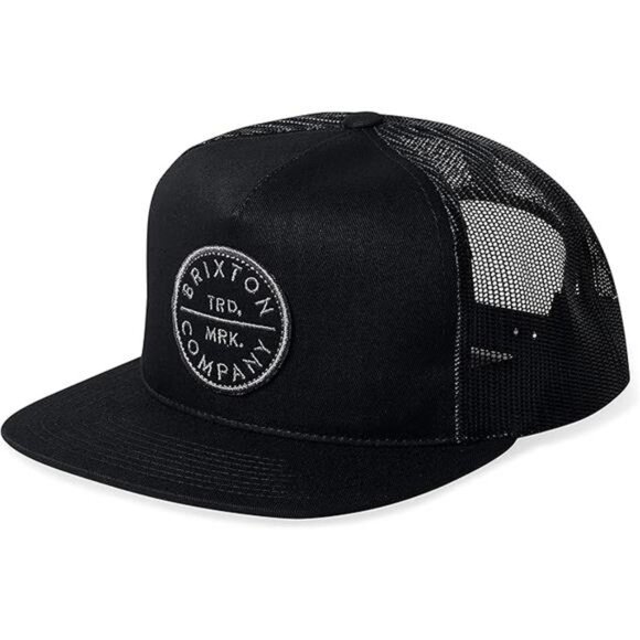 Mens Mesh Snapback Trucker Hat Black Adjustable Flat Brim Baseball Cap - Picture 3 of 3